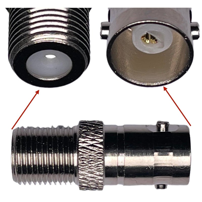 CESS BNC Female to F typeFemale CCTV Security Camera RF/Coaxial Adapter Connector (jcx) (4 Pack) - Image 2